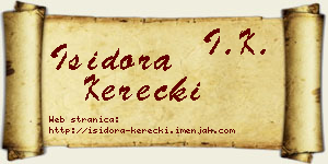 Isidora Kerečki vizit kartica